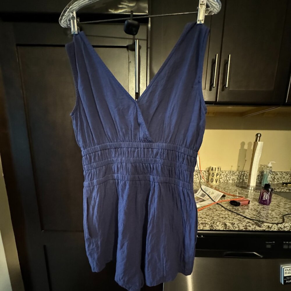 Blue shorts romper